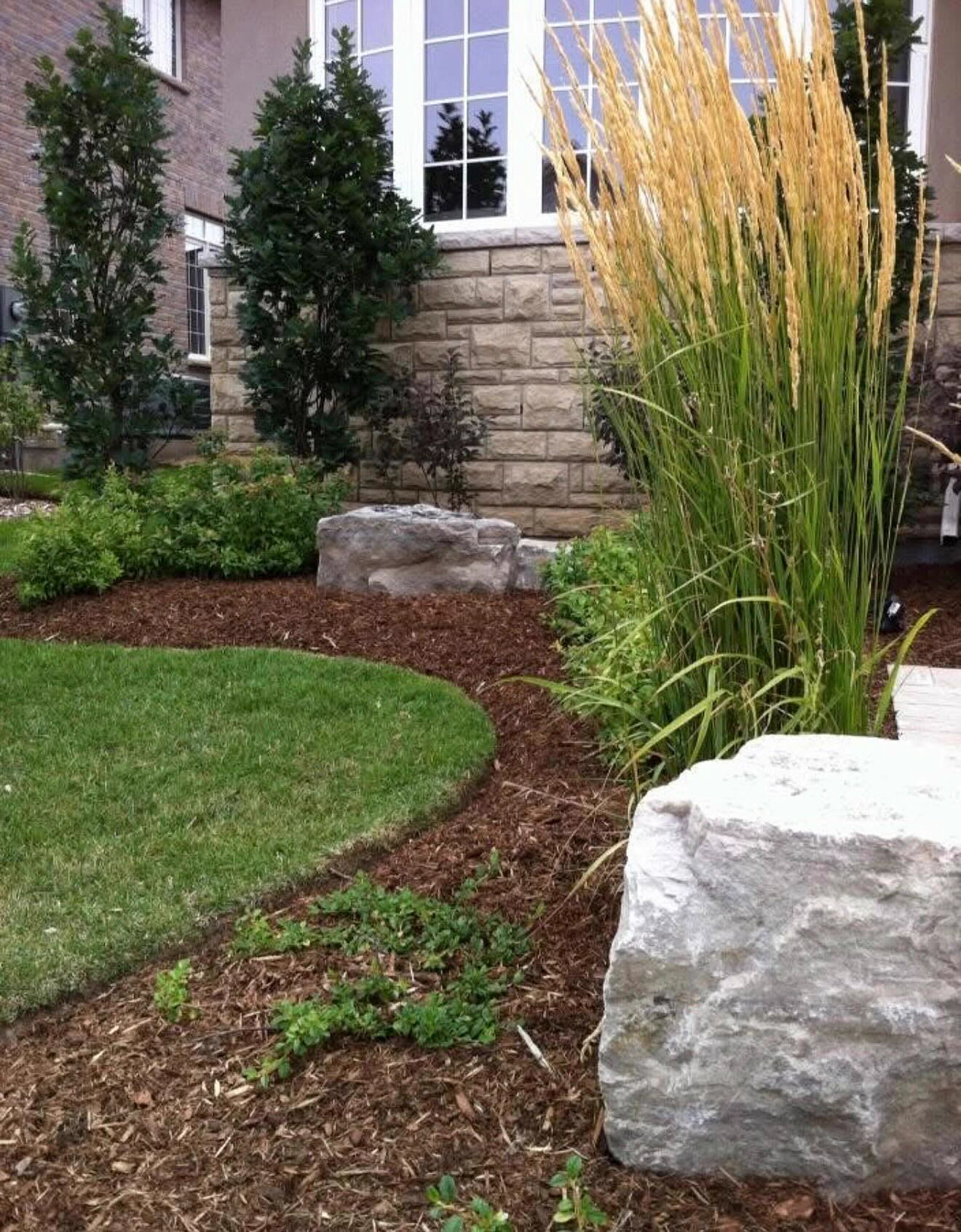 Landscape project detail with finished outdoor work